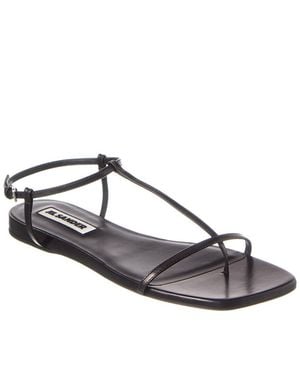 Jil Sander Logo Leather Sandal - Metallic