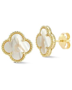 Sphera Milano 14K Over Pearl Clover Studs - Metallic