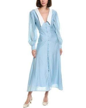 HL Affair Long Sleeve Midi Dress - Blue