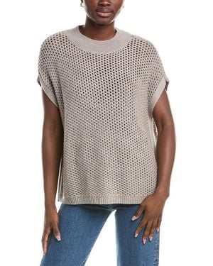 Eileen Fisher Mock Neck Wool Square Sweater - Gray