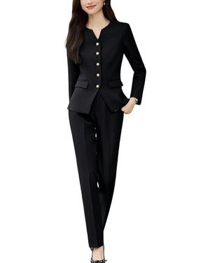 FLORIDA CLOTHING 2Pc Jacket & Pant Set - Black
