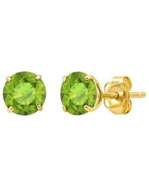 MaxColor 14K 1.40 Ct. Tw. Peridot Stud Earrings - Green