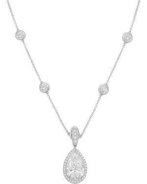 Diana M. Jewels Diana M. 14K 2.00 Ct. Tw. Lab-Grown Diamond Halo Pendant - Metallic