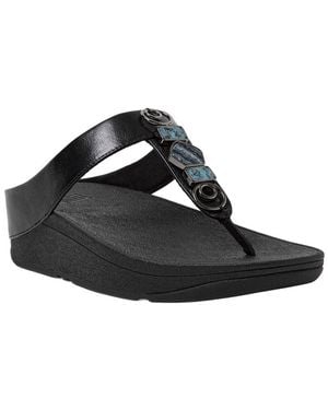 Fitflop Jewelstone Leather Sandal - Black