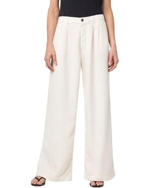Hudson Jeans Jolene Pleated Wide Leg Trouser - White