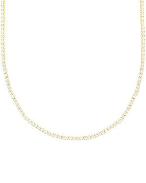 Adornia 14K Plated Micro Tennis Necklace - Natural