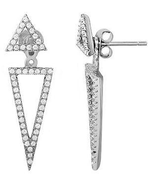 Adornia Crystal Triangle Earring Jacket - White