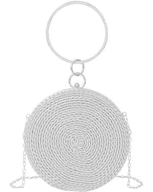 Tiffany & Fred Paris Tiffany And Fred Paris Round Woven Metallic Clutch - White