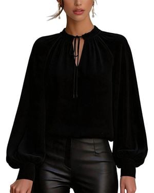 Tedora Long Sleeve Blouse - Black