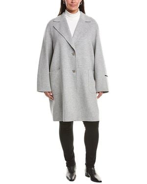 Marina Rinaldi Plus Cambra Wool-Blend Coat - Grey