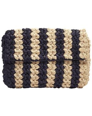 Mar Y Sol Remi Raffia Clutch - Black
