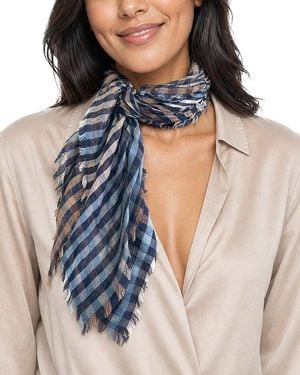 Blue Pacific Scottish Plaid Cashmere-Blend Neckerchief - Blue