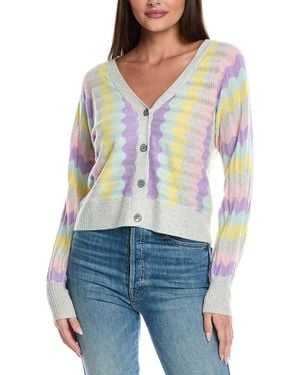 Isla Adina Pointelle Cashmere Cardigan - Blue