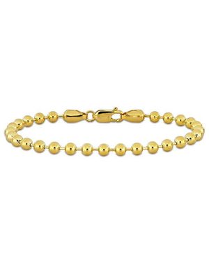 Italian Gold 14K Ball Bead Ankle Bracelet - Metallic