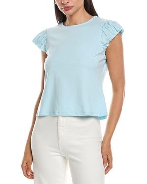 Nanette Lepore Ruffle Sleeve Top - Blue