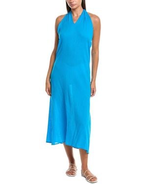 Natori Gauze Maxi Halter Dress - Blue