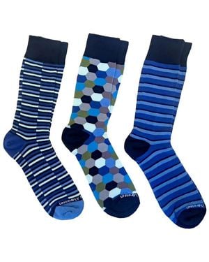 Unsimply Stitched Set Of 3 Sock - Blue