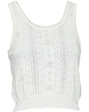Celine Triomphe Logo Cropped Tank, Size Int (Authentic Pre-Loved) - White