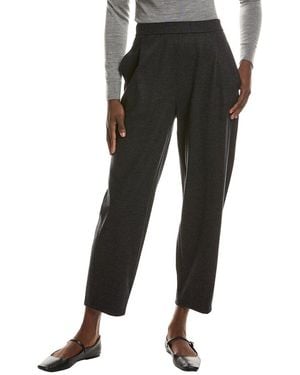 Eileen Fisher Pleated Wool Lantern Pant - Black