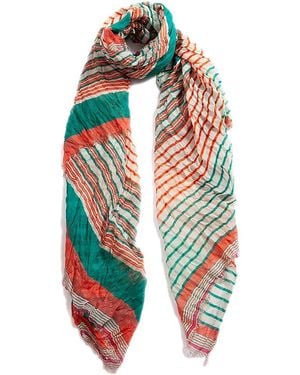 Blue Pacific Starburst Stripe Wrap Scarf - Multicolor