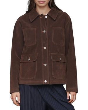 Avec Les Filles Short Wool-Blend Barn Jacket - Brown