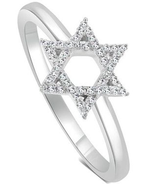 Sabrina Designs 14k 0.11 Ct. Tw. Diamond Star Of David Ring - White