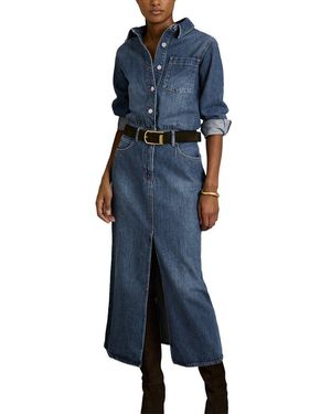 Reiss Terra Denim Midi Dress - Blue