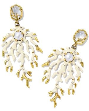 Kendra Scott Shea Pearl Cz Statement Earrings - Metallic