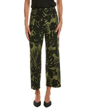 Anne Klein Petite High-Rise Pull-On Wide Waistband Palazzo Pant - Green