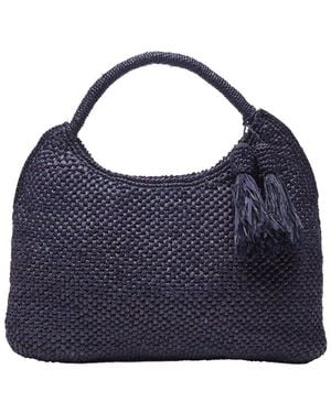 Mar Y Sol Anya Raffia Satchel - Blue