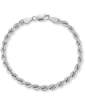 Glaze Jewelry Rhodium Plated Rope Chain Bracelet - White