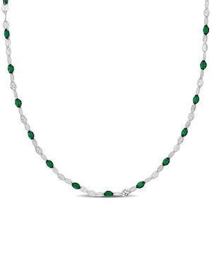 Italian Silver Station Necklace - Metallic