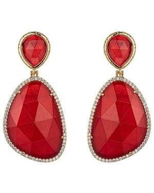 Eye Candy LA Cz Ruby Dangle Earrings - Red