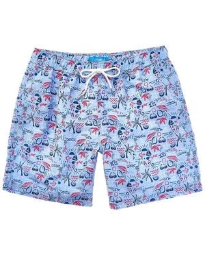 Blue Wave Swim Short - Blue