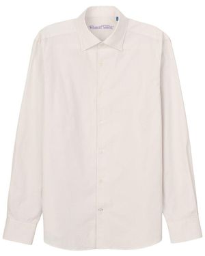 Robert Talbott Morgan Pinwale Corduroy Shirt - White