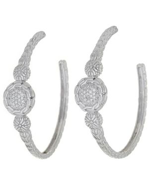 John Hardy Classic Chain 0.19 Ct. Tw. Diamond Hoops - White