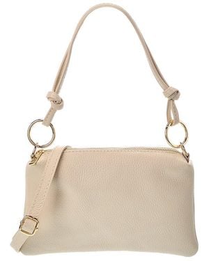 Italian Leather Elin Leather Top Handle Bag - Natural