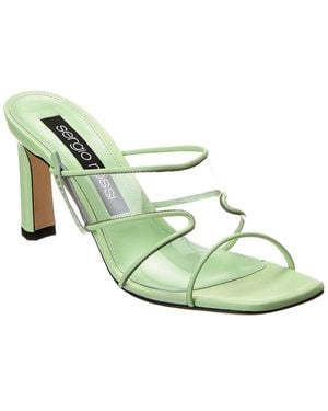 Sergio Rossi Lunettes Leather Sandal - Green