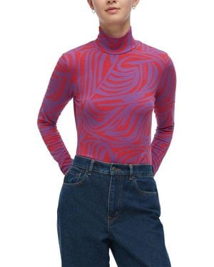 Marimekko Jakala Jokuraita Logo Turtleneck Shirt - Purple