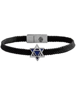 Karma and Luck Plated Lapis Magnetic Bracelet - Black