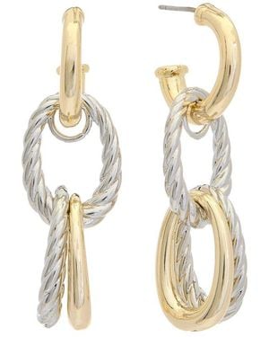 Juvell 18K Plated Cz Drop Link Earrings - Metallic