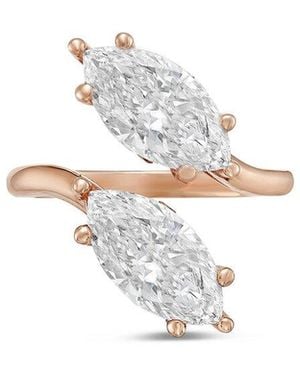 Diana M. Jewels Diana M. 18K Rose 8.00 Ct. Tw. Lab-Grown Diamond Two-Stone Ring - White