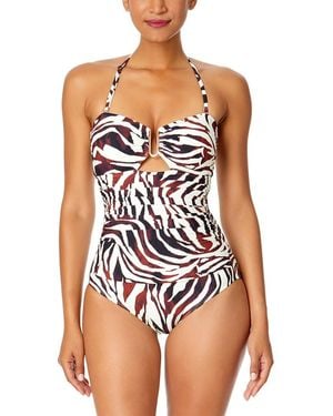 Anne Cole Ring Front Bandeau One-Piece - White