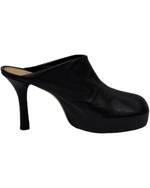 Bottega Veneta Leather Bold Platform Mule (Authentic Pre-Loved) - Black