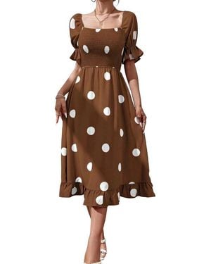 Kayla Paris Midi Dress - Brown