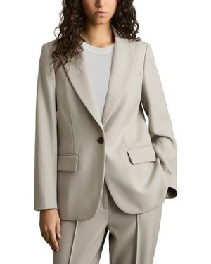 Reiss Brittany Textured Wool-Blend Suit Jacket - Grey