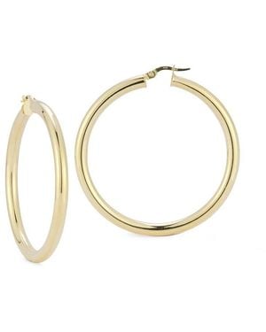 Italian Gold 14k Polished Hoops - Metallic