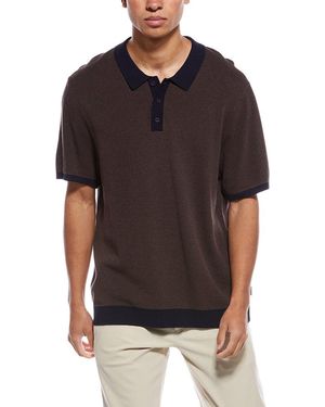 Onia Textured Knit Polo Shirt - Black