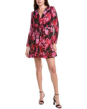 MILLY Liv Pleated Mini Dress - Red