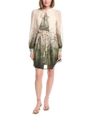 Julia Jordan Printed Chiffon Mini Dess - Green